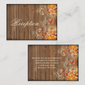 Herbstflorale Rustikale Hochzeit im Herbst Empfang Begleitkarte (Vorne/Hinten)