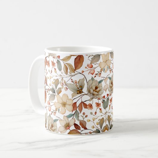 Herbstflorale rustikale Tasse (Vorderseite Links)