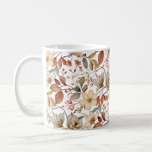Herbstflorale rustikale Tasse (Links)