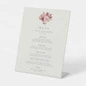 Herbstflorale Teacup Herbstmenü Brautparty Sockelschild (Vorderseite)