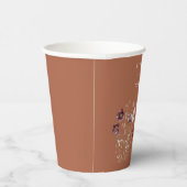 Herbstflorale Terracotta Hochzeit Pappbecher (Rechts)