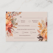 Herbstflorale UAwg Hochzeit Begleitkarte (Rückseite)