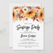 Herbstflorale Überraschung Geburtstag Einladung (Vorderseite)