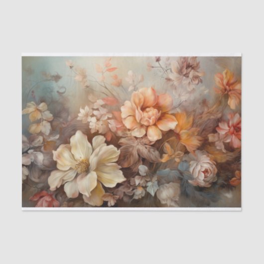 Herbstfloraler Erntedank Halloween Seidenpapier (Vorderseite)