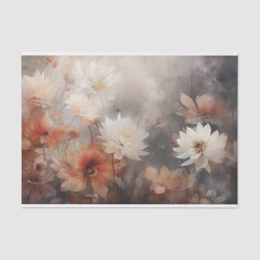 Herbstfloraler Erntedank Halloween Seidenpapier (Vorderseite)