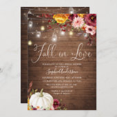 Herbstfloraler Pumpkin Fall in Liebe Brautparty Einladung (Vorne/Hinten)