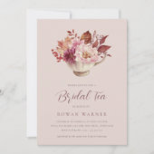 Herbstfloraler Teacup Herbst Brautparty Tee Einladung (Vorderseite)