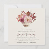 Herbstfloraler Teacup Herbst Brautparty Tee Einladung (Vorderseite)