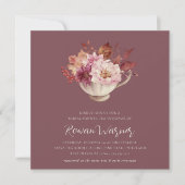 Herbstfloraler Teacup Herbst Brautparty Tee Einladung (Vorderseite)