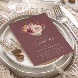 Herbstfloraler Teacup Herbst Brautparty Tee Einladung