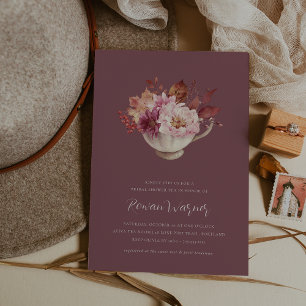 Herbstfloraler Teacup Herbst Brautparty Tee Einladung