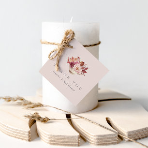 Herbstfloraler Teacup Herbst Brautparty Tee Geschenkanhänger