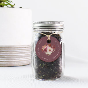 Herbstfloraler Teacup Herbst Brautparty Tee Geschenkanhänger