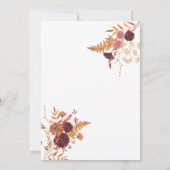Herbstflorales Brautparty Einladung (Rückseite)