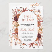 Herbstflorales Brautparty Einladung (Vorne/Hinten)