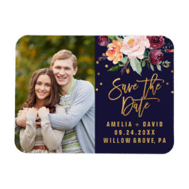 Herbstflorales Save the Date Foto Magnet
