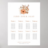 Herbstflorals 8 Tisch Hochzeit Sitzplan Poster (Vorne)