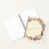 Herbstflorenreath Gelb Grün mit Namen Notizblock (Innenseite)