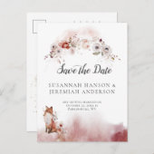 Herbstflorfüchse Save the Date | Ankündigungspostkarte (Vorne/Hinten)