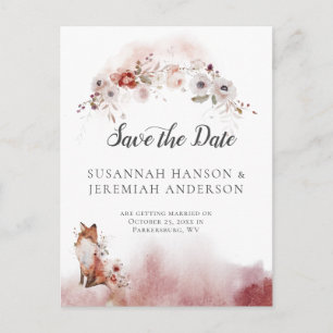 Herbstflorfüchse Save the Date   Ankündigungspostkarte