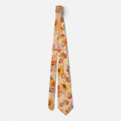 Herbstflormuster B01 L Orange BG Krawatte (Rückseite)