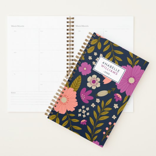 Herbstflormuster Personalisierter Planer (Anzeige)