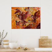 Herbstflug im Herbst Poster (Küche)