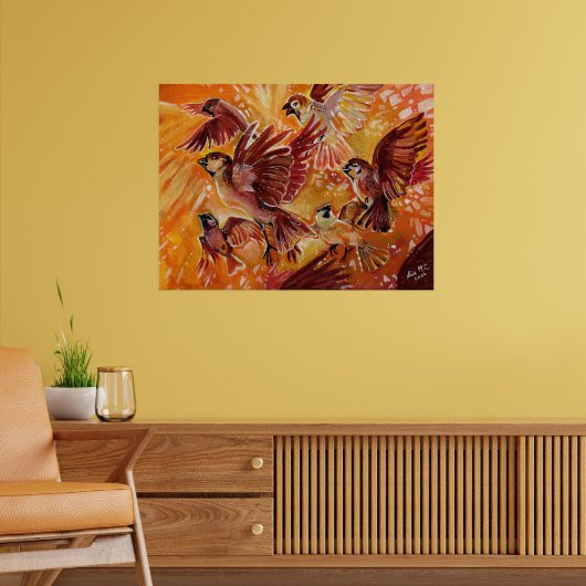 Herbstflug im Herbst Poster (Wohnzimmer 2)