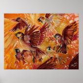 Herbstflug im Herbst Poster (Vorne)