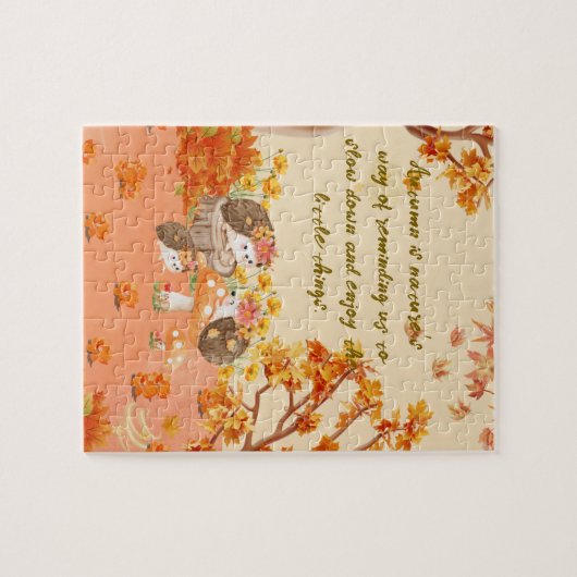 Herbstflügler: Igel in einem gemütlichen Wald Puzzle (Horizontal)