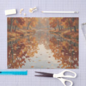 Herbstfluss Reflexion Orange Bäume fallen Seidenpapier (Handwerk)