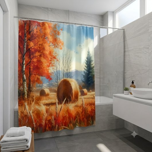 Herbstflüster: Eine Wasserfarbenserenade Duschvorhang