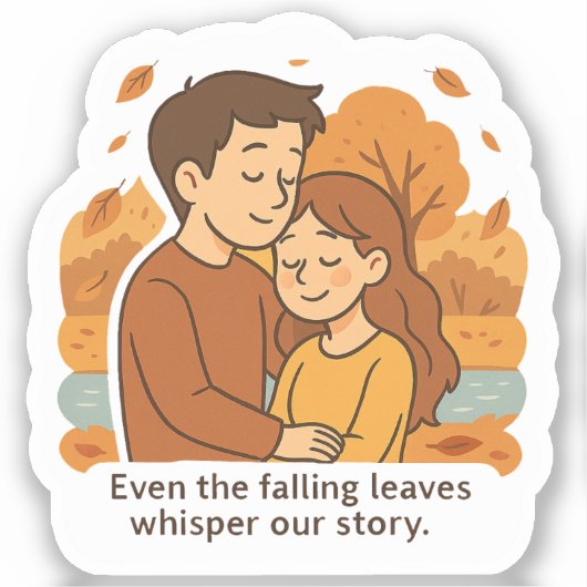 Herbstflüstern der Liebe Aufkleber (Vorderseite)
