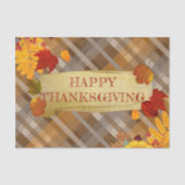 Herbstfoliage auf Kariertem glücklichen Erntedankf Seidenpapier (Vorderseite)