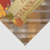 Herbstfoliage auf Kariertem glücklichen Erntedankf Seidenpapier (Ausschnitt)