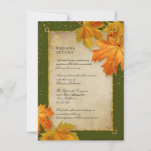 Herbstfoliage Orange Grüne rustikale Hochzeitdetai
