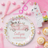 Herbstförderer Pumpkin rosa LKW-Antrieb bis Geburt Pappteller (Party)