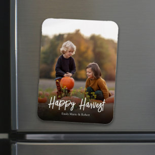 Herbstfoto einfache Kalligrafie glückliche Ernte Magnet