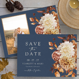 Herbstfoto in Marineblau Save The Date