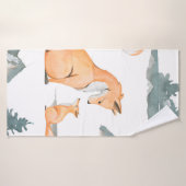 Herbstfox. Handgemalte Aquarelltafel Badehandtuch (Badehandtuch)