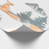 Herbstfox. Handgemalte Aquarelltafel Geschenkpapier (Ecke)