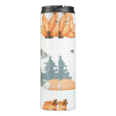 Herbstfox. Handgemalte Aquarelltafel Thermosbecher (Rückseite)