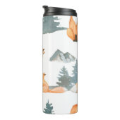 Herbstfox. Handgemalte Aquarelltafel Thermosbecher (Nach rechts gedreht)