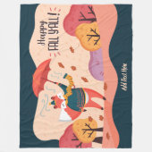 HerbstFOX Happy Fall Ya'll Personalisierte DECOR Fleecedecke (Vorderseite)