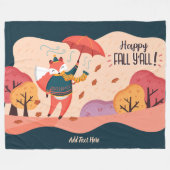 HerbstFOX Happy Fall Ya'll Personalisierte DECOR Fleecedecke (Vorderseite (Horizontal))