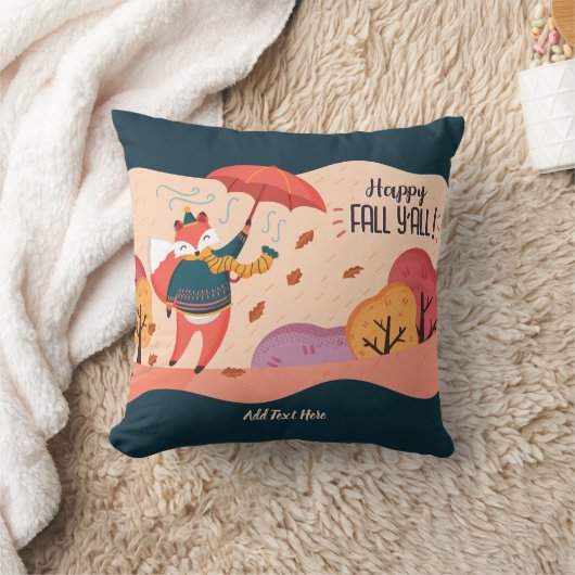 HerbstFOX Happy Fall Ya'll Personalisierte DECOR Kissen (Decke)