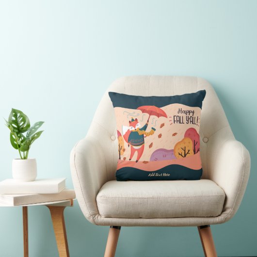 HerbstFOX Happy Fall Ya'll Personalisierte DECOR Kissen (Stuhl )
