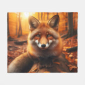 Herbstfox in ästhetischer und Niedlicher Waldschmi Fleecedecke (Vorderseite (Horizontal))