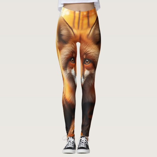 Herbstfox in ästhetischer und Niedlicher Waldschmi Leggings (Vorderseite)