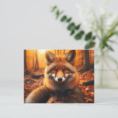 Herbstfox in ästhetischer und Niedlicher Waldschmi Postkarte (Stehend Vorderseite)